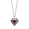 Thumbnail Image 1 of Enchanted Disney Villains Evil Queen Heart-Shaped Garnet and 0.115 CT. T.W. Diamond Frame Pendant in Sterling Silver