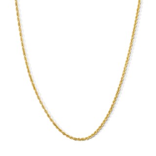 2.3mm Glitter Rope Chain Necklace in Hollow 10K Gold - 20”