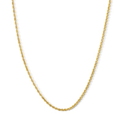 2.3mm Glitter Rope Chain Necklace in Hollow 10K Gold - 20”