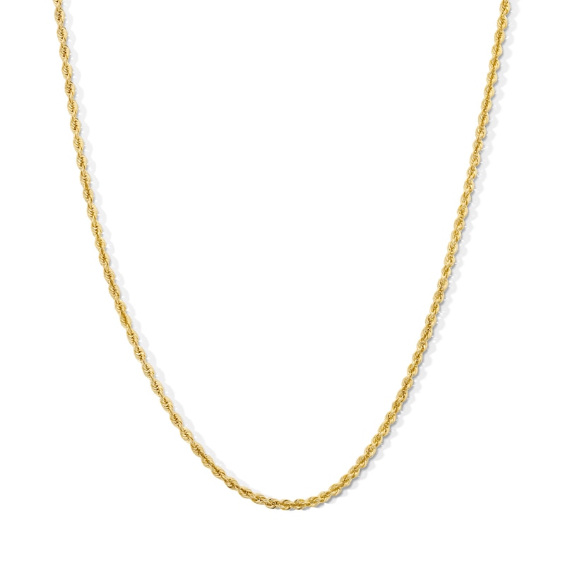 Main Image 1 of 2.3mm Glitter Rope Chain Necklace in Hollow 10K Gold - 20”