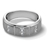 Thumbnail Image 1 of 0.50 CT. T.W. Square-Cut Diamond Duo Anniversary Band in Sterling Silver