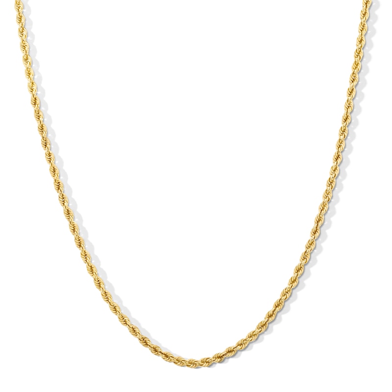 Main Image 1 of 3.0mm Glitter Rope Chain Necklace in Hollow 10K Gold - 24”
