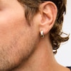 Thumbnail Image 2 of 0.40 CT. T.W. Canadian Certified Diamond Bezel-Set Solitaire Hoop Earrings in 14K Gold (I/I2)