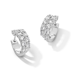 4.20 CT. T.W. Certified Lab-Grown Diamond Split Hoop Earrings in 10K White Gold (F/VS2)