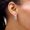 Thumbnail Image 2 of 4.20 CT. T.W. Certified Lab-Grown Diamond Split Hoop Earrings in 10K White Gold (F/VS2)