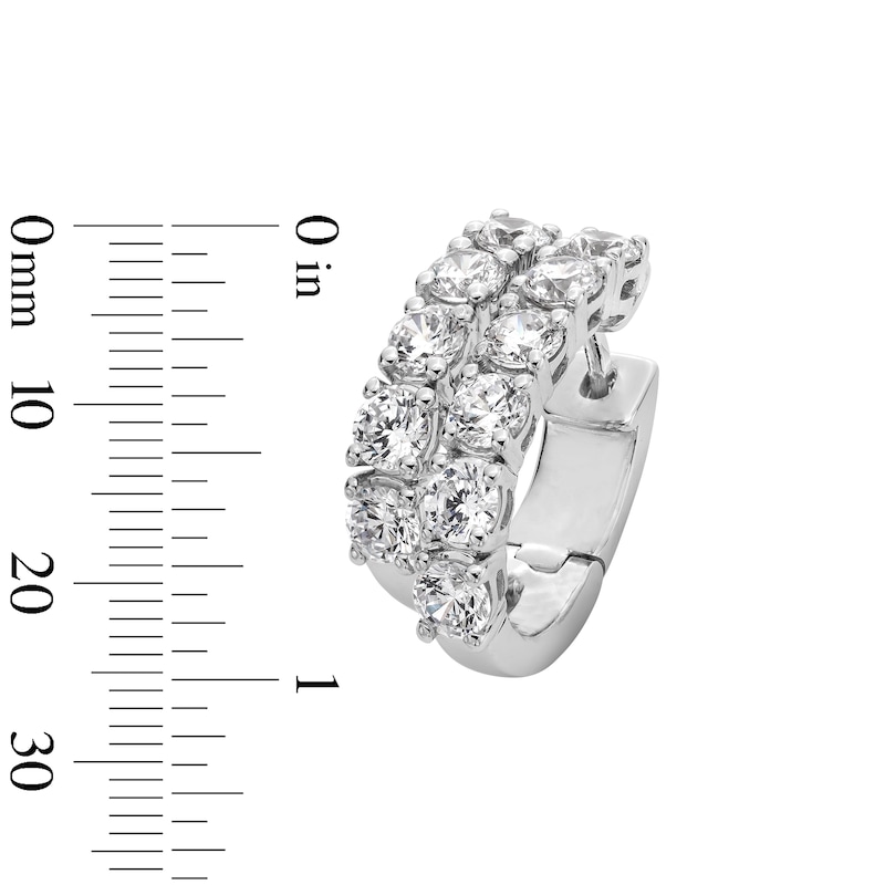 Main Image 3 of 4.20 CT. T.W. Certified Lab-Grown Diamond Split Hoop Earrings in 10K White Gold (F/VS2)