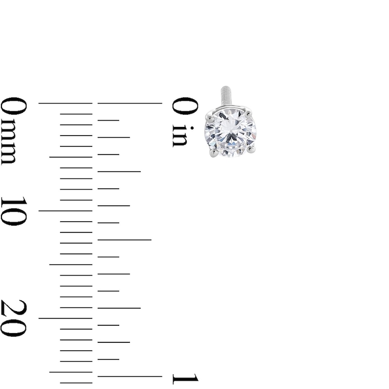 Main Image 3 of 1.00 CT. T.W. Diamond Solitaire Stud Earrings in 10K White Gold