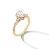 Thumbnail Image 1 of 1.50 CT. T.W. Oval Certified Lab-Grown Diamond Frame Collar Engagement Ring in 14K Gold (F/VS2)