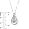 0.23 CT. T.W. Pear-Shaped Multi-Diamond Frame Teardrop Pendant in Sterling Silver