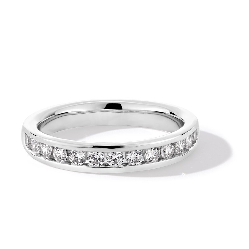 Main Image 1 of 0.50 CT. T.W. Certified Lab-Grown Diamond Channel-Set Anniversary Band in 14K White Gold (F/VS2)