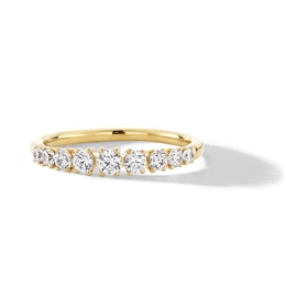 0.50 CT. T.W. Certified Lab-Grown Diamond Graduated Nine Stone Anniversary Band in 14K Gold (F/VS2)