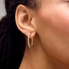 Thumbnail Image 2 of 0.50 CT. T.W. Certified Lab-Grown Diamond Inside-Out Hoop Earrings in Sterling Silver with 10K Gold Plate (I/SI2)