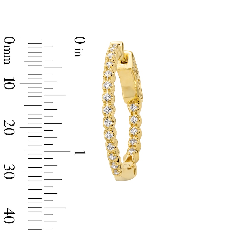 Main Image 3 of 0.50 CT. T.W. Certified Lab-Grown Diamond Inside-Out Hoop Earrings in Sterling Silver with 10K Gold Plate (I/SI2)