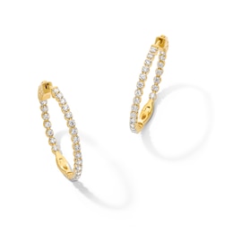 1.00 CT. T.W. Certified Lab-Grown Diamond Inside-Out Hoop Earrings in Sterling Silver with 10K Gold Plate (I/SI2)
