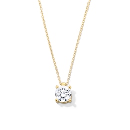 1.00 CT. Certified Lab-Grown Diamond Solitaire Pendant in Sterling Silver with 10K Gold Plate (I/SI2)