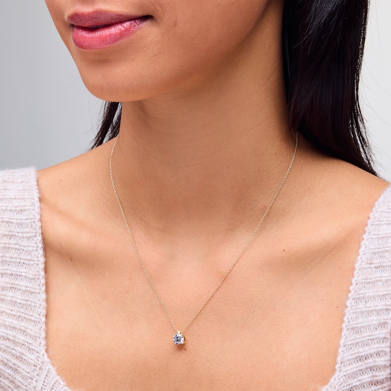 Main Image 2 of 1.00 CT. Certified Lab-Grown Diamond Solitaire Pendant in Sterling Silver with 10K Gold Plate (I/SI2)