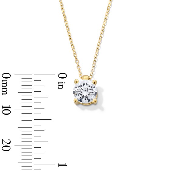 CT. Certified Lab-Created Diamond Solitaire Pendant in Sterling Silver with 10K Gold Plate (I/SI2