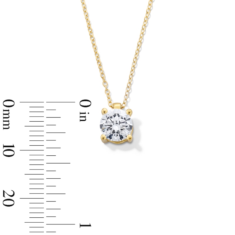 Main Image 3 of 1.00 CT. Certified Lab-Grown Diamond Solitaire Pendant in Sterling Silver with 10K Gold Plate (I/SI2)