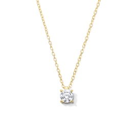 0.50 CT. Certified Lab-Grown Diamond Solitaire Pendant in Sterling Silver with 10K Gold Plate (I/SI2)