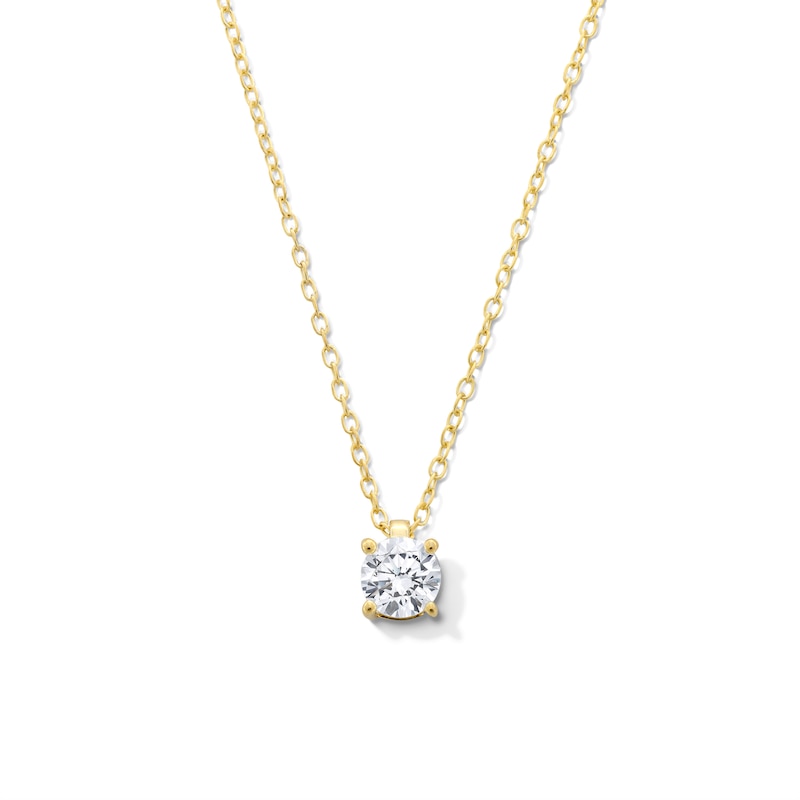 0.50 CT. Certified Lab-Grown Diamond Solitaire Pendant in Sterling Silver with 10K Gold Plate (I/SI2)