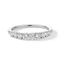 0.50 CT. T.W. Certified Lab-Grown Diamond Graduated Nine Stone Anniversary Band in 14K White Gold (F/VS2)