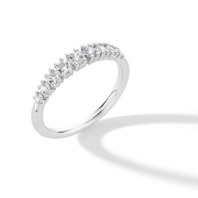 Main Image 3 of 0.50 CT. T.W. Certified Lab-Grown Diamond Graduated Nine Stone Anniversary Band in 14K White Gold (F/VS2)