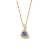 Thumbnail Image 1 of EFFY™ Collection 6.0mm Trillion-Cut Tanzanite and 0.04 CT. T.W. Diamond Frame Pendant in 14K Gold
