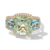 Thumbnail Image 4 of EFFY™ Collection Cushion-Cut Green Quartz, Sky Blue Topaz and 0.18 CT. T.W. Diamond Cocktail Ring in 14K Gold