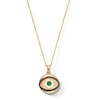 Thumbnail Image 1 of EFFY™ Collection Emerald and 0.145 CT. T.W. Black Diamond Evil Eye Pendant in 14K Gold