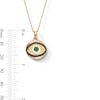 Thumbnail Image 3 of EFFY™ Collection Emerald and 0.145 CT. T.W. Black Diamond Evil Eye Pendant in 14K Gold