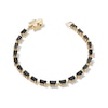 Thumbnail Image 1 of EFFY™ Collection Emerald-Cut Onyx and Black Diamond Accent Tiger Line Bracelet in 14K Gold - 7.5"