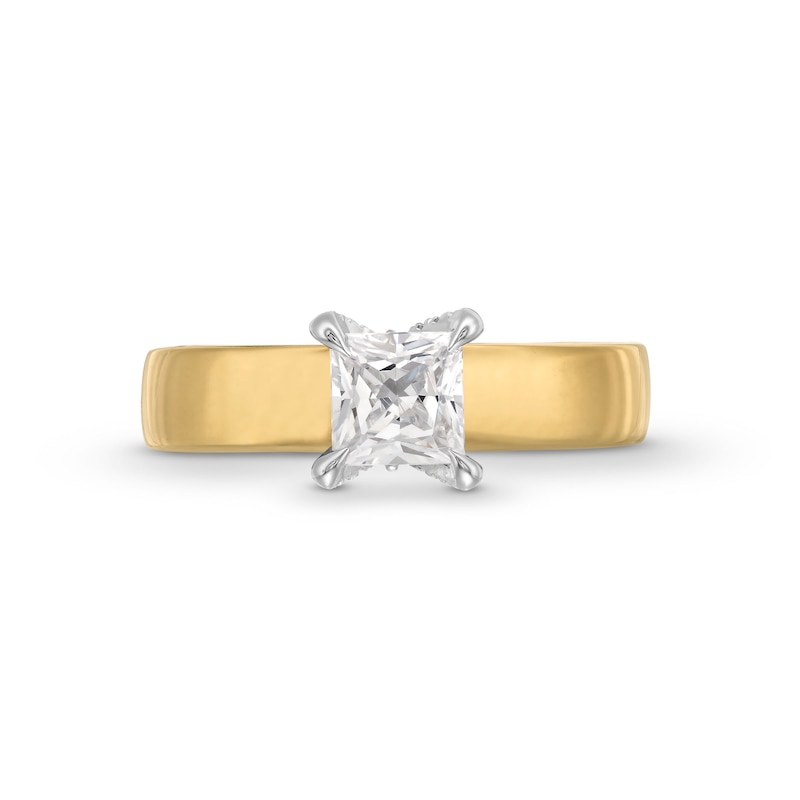 Main Image 4 of Vera Wang Love Collection 0.95 CT. T.W. Princess-Cut Diamond Solitaire Engagement Ring in 14K Gold