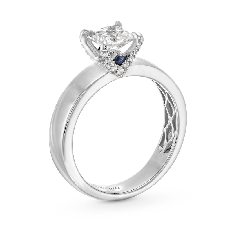 Main Image 3 of Vera Wang Love Collection 0.95 CT. T.W. Princess-Cut Diamond Solitaire Engagement Ring in 14K White Gold