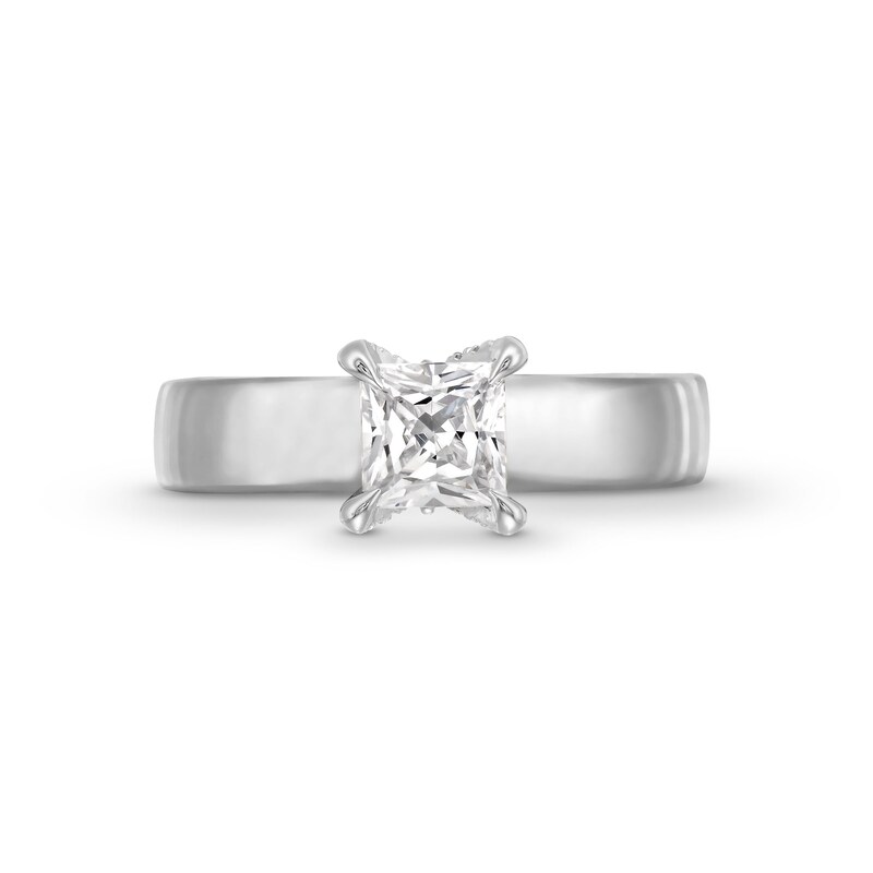 Main Image 4 of Vera Wang Love Collection 0.95 CT. T.W. Princess-Cut Diamond Solitaire Engagement Ring in 14K White Gold