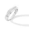 Thumbnail Image 3 of 0.20 CT. T.W. Diamond Graduated Nine Stone Stepped Edge Anniversary Band in 10K White Gold