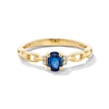 Thumbnail Image 1 of Oval Blue Sapphire and Diamond Accent Collar Link Shank Ring in 10K Gold