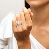 Thumbnail Image 2 of Vera Wang Love Collection 1.56 CT. T.W. Oval Diamond Double Frame Scallop Shank Bridal Set in 14K White Gold