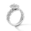 Thumbnail Image 3 of Vera Wang Love Collection 1.56 CT. T.W. Oval Diamond Double Frame Scallop Shank Bridal Set in 14K White Gold