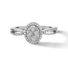 Thumbnail Image 3 of 0.20 CT. T.W. Oval Multi-Diamond Frame Split Shank Promise Ring in Sterling Silver