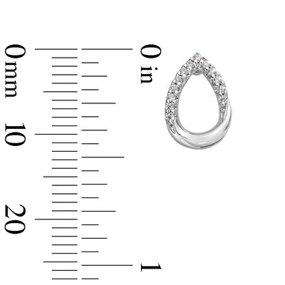 0.10 CT. T.W. Diamond Open Teardrop Stud Earrings in Sterling Silver