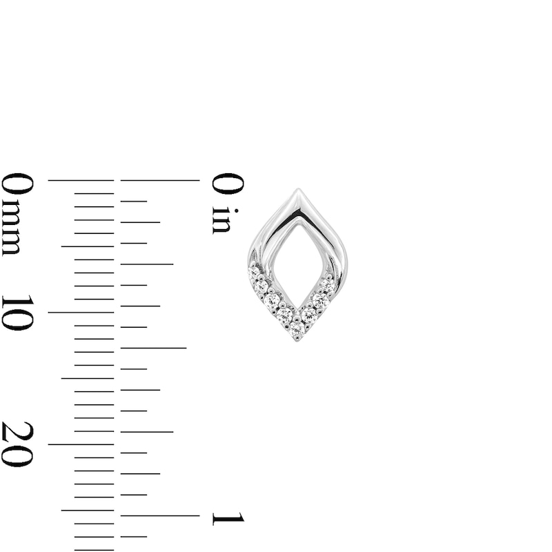 Main Image 3 of 0.10 CT. T.W. Diamond Twist Rhombus Stud Earrings in Sterling Silver