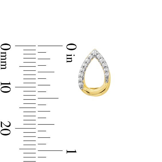 0.10 CT. T.W. Diamond Twist Teardrop Stud Earrings in Sterling Silver with 10K Gold Plate