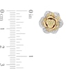 Thumbnail Image 3 of Enchanted Disney Belle Yellow Sapphire and 0.23 CT. T.W. Diamond Rose Stud Earrings in Sterling Silver and 10K Gold