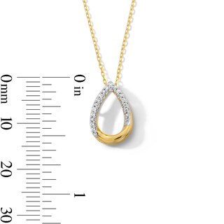 0.05 CT. T.W. Diamond Twist Teardrop Pendant in Sterling Silver with 10K Gold Plate