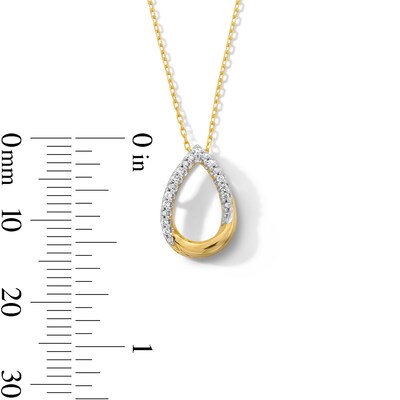 0.05 CT. T.W. Diamond Twist Teardrop Pendant in Sterling Silver with 10K Gold Plate