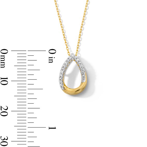 0.05 CT. T.W. Diamond Twist Teardrop Pendant in Sterling Silver with 10K Gold Plate