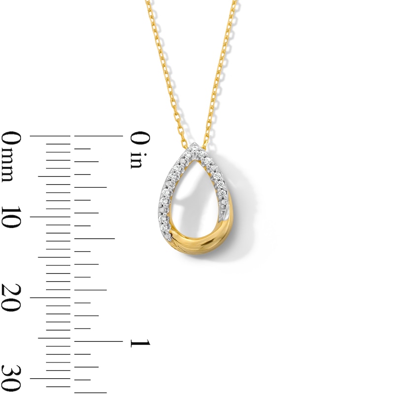 0.05 CT. T.W. Diamond Twist Teardrop Pendant in Sterling Silver with 10K Gold Plate