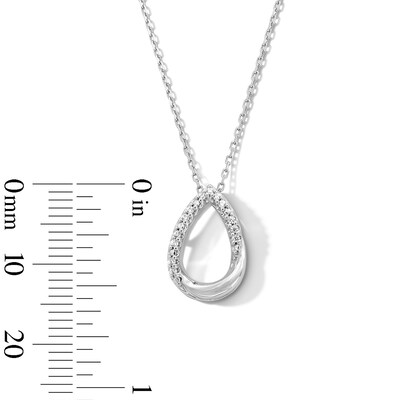 0.05 CT. T.W. Diamond Open Teardrop Pendant in Sterling Silver