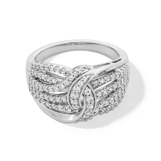 0.70 CT. T.w. Diamond Multi-Row Bypass Ring in Sterling Silver