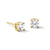 Thumbnail Image 1 of 1.00 CT. T.W. Certified Lab-Grown Diamond Solitaire Stud Earrings in Sterling Silver with 10K Gold Plate (I/SI2)